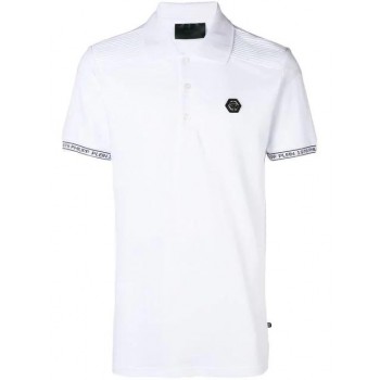 Philipp Plein Logo Short-sleeve Polo Top Men 0102 White Black Clothing Shirts Lowest Price Online