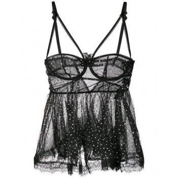 Philipp Plein Embellished Bodice-style Top Women 02 Black Clothing Blouses Retailer