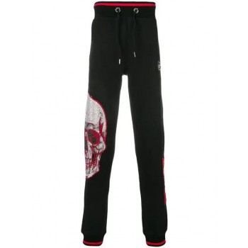 Philipp Plein Skull Embellished Track Pants Men 02 Black Clothing Online Retailer