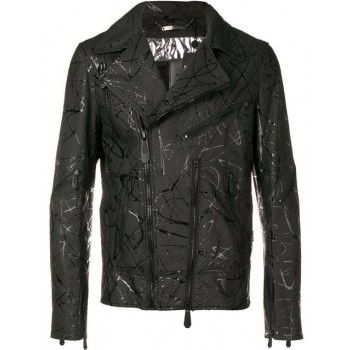 Philipp Plein Strange Biker Jacket Men 0202 Black / Clothing Jackets Best-loved