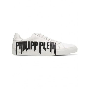 Philipp Plein Logo Print Sneakers Men 0102 White / Black Shoes Low-tops Online Leading Retailer