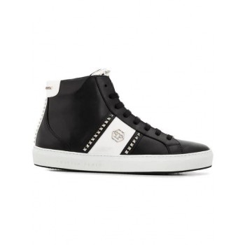 Philipp Plein Hi-top Sneakers Men 02 Black Shoes Hi-tops Big Discount On Sale