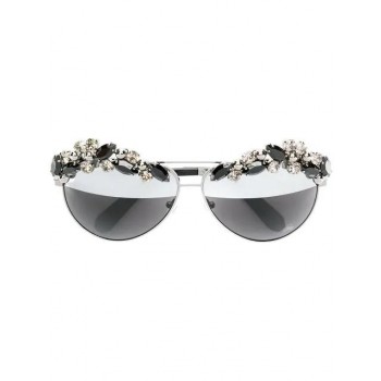 Philipp Plein Crystal Embellished Sunglasses Women Jkxk Black Nk/nk/mirror/nk Accessories