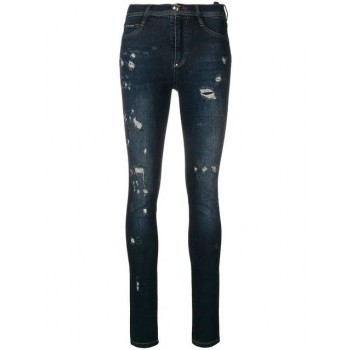 Philipp Plein Distressed Skinny Jeans Women 10dn Night & Day Clothing Authorized Dealers