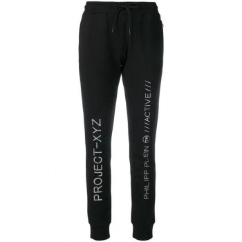 Philipp Plein Sequinned Logo Jogging Bottoms Women 0270 Black/silver Clothing Track Pants
