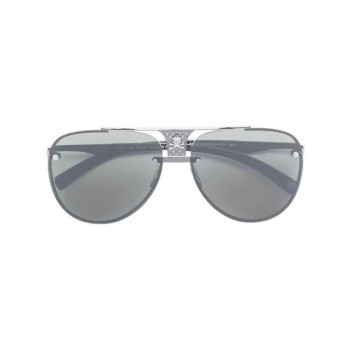 Philipp Plein Skull Detail Aviator Sunglasses Men Jdza Bk Nk/grey/normal/no Glv Accessories