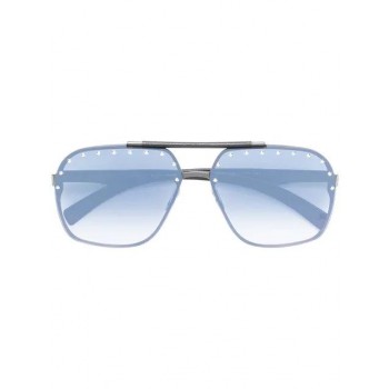Philipp Plein Studded Aviator Sunglasses Men Jkxa Bl Nk/nk/mirror/no Glv Accessories Designer Fashion