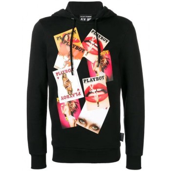 Philipp Plein X Playboy Hoodie Men 02 Black Clothing Hoodies