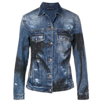 Philipp Plein Distressed Denim Jacket Men 14st Stardust Clothing Jackets High-tech Materials