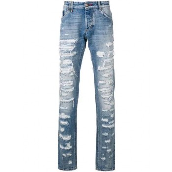 Philipp Plein Distressed Skinny Jeans Men 07ib Iron Boy Clothing Outlet Factory Online Store