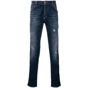 Philipp Plein Printed Slim-fit Jeans Men 14fx Flex Clothing Uk Factory Outlet