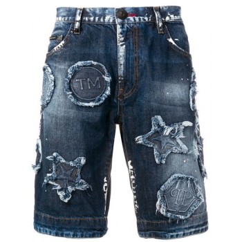 Philipp Plein Distressed Patch Denim Shorts Men 085a 5am Flex Clothing Popular Stores