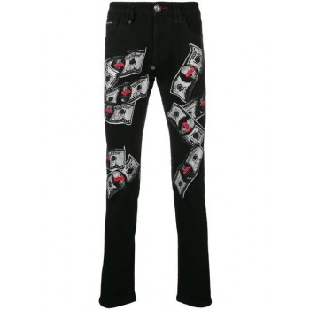 Philipp Plein Dollar Bill Skinny Jeans Men 02co Coordinate Clothing 100% Top Quality