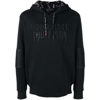 Philipp Plein Rubberised Logo Hoodie Men 0202 Black / Clothing Hoodies 100% Quality Guarantee