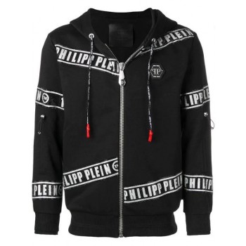 Philipp Plein Black Zip Up Hoodie Men 02 Clothing Hoodies Quality And Quantity Assured
