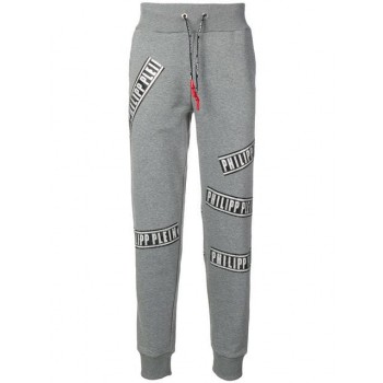 Philipp Plein Grey Logo Track Pants Men 10 Clothing Clearance Sale