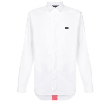 Philipp Plein Long-sleeve Fitted Shirt Men 01 White Clothing Shirts 100% High Quality