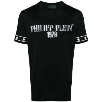 Philipp Plein Logo Print T-shirt Men 0201 Black / White Clothing T-shirts Free Delivery