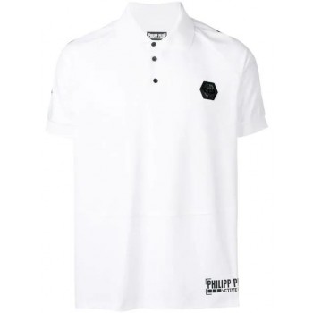 Philipp Plein Logo Polo Top Men 01 White Clothing Shirts Wholesale Dealer