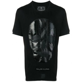 Philipp Plein Python Print Skull T-shirt Men 02 Black Clothing T-shirts Official Shop