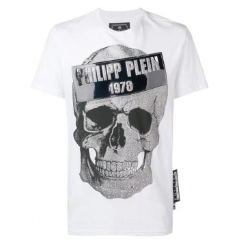 Philipp Plein Skull Motif T-shirt Men 01 White Clothing T-shirts Luxury Fashion Brands