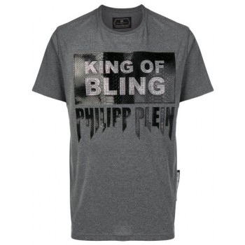 Philipp Plein Slogan Printed T-shirt Men 10 Grey Clothing T-shirts 100% Satisfaction Guarantee