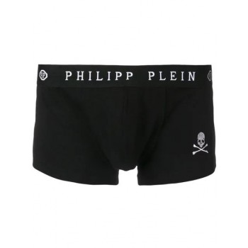 Philipp Plein Logo Skull Embroidered Boxers Men 02 Black Clothing Briefs & Top Designer Collections