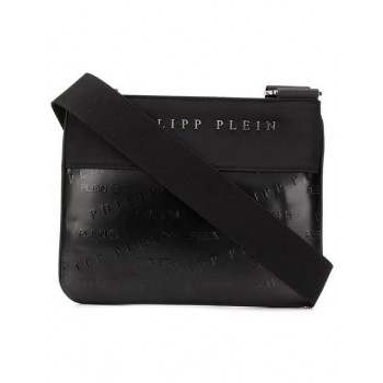 Philipp Plein Embossed Logo Shoulder Bag Men 02 Black Bags Premier Fashion Designer