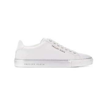 Philipp Plein Low-top Sneakers Men 0191 White/nickel Shoes Low-tops 100% Genuine