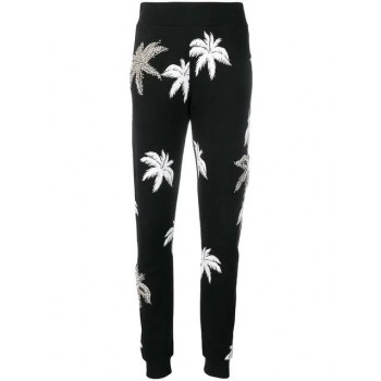 Philipp Plein Palm Tree Print Track Pants Women 02 Black Clothing Save Up To 80%