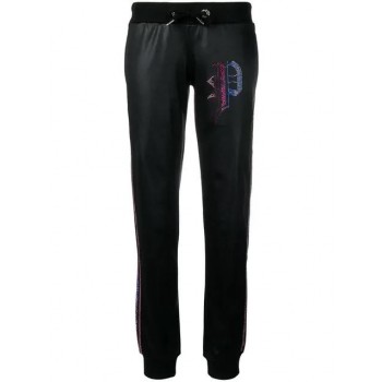 Philipp Plein P Embellished Track Pants Women 02 Black Clothing Glamorous