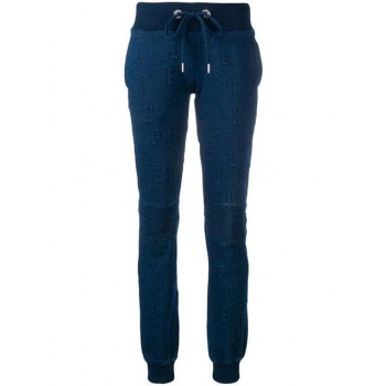 Philipp Plein Raised Logo Track Pants Women 08 Middle Blue Clothing Official