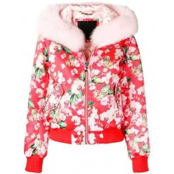 Philipp Plein Floral Print Jacket Women 13 Red Clothing Bomber Jackets Colorful And Fashion-forward