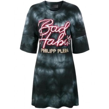 Philipp Plein Bad Habits T-shirt Dress Women 02 Black Clothing Day Dresses Official Shop