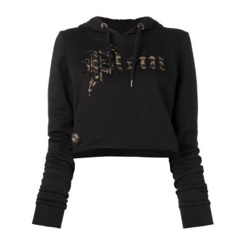 Philipp Plein Gothic Plein Hoodie Women 02 Black Activewear Performance Sweatshirts & Hoodies Premier Fashion Designer