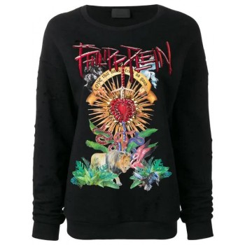 Philipp Plein Jungle Print Sweatshirt Women 02 Black Clothing Sweatshirts Outlet