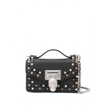 Philipp Plein Skull Detail Studded Shoulder Bag Women 02 Black Bags