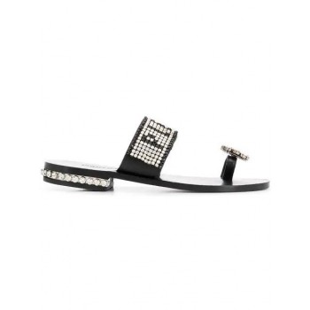 Philipp Plein Statement Flat Sandals Women 02 Black Shoes Where Can I Buy