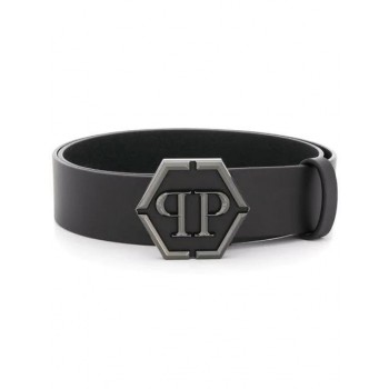 Philipp Plein Logo Plaque Belt Men 0202 Black/black Accessories Belts Best Value