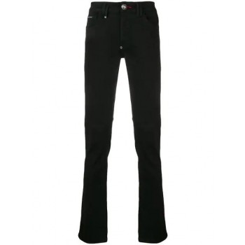 Philipp Plein Tape Logo Skinny Jeans Men 02co Black Clothing Factory Outlet Price