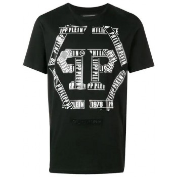 Philipp Plein Logo Patch T-shirt Men 02 Black Clothing T-shirts Fabulous Collection