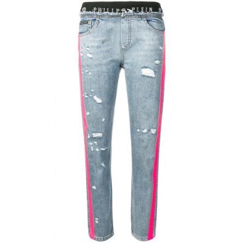 Philipp Plein Side Stripes Distressed Jeans Women 07il L.a.livin Clothing Skinny High-tech Materials