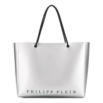 Philipp Plein Metallic Tote Bag Women 70 Silver Bags Shoulder Fast Delivery