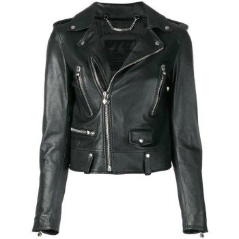 Philipp Plein Biker Jacket Women 02 Black Clothing Jackets On Sale
