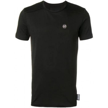 Philipp Plein Logo Patch T-shirt Men 02 Black Clothing T-shirts Free And Fast Shipping