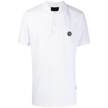 Philipp Plein Logo Printed Polo Top Men 01 White Clothing Shirts Finest Selection