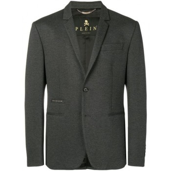 Philipp Plein Classic Single-breasted Blazer Men 10 Grey Clothing Blazers