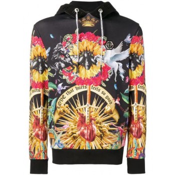 Philipp Plein Jungle Print Hoodie Men 02 Black Clothing Hoodies Most Fashionable Outlet