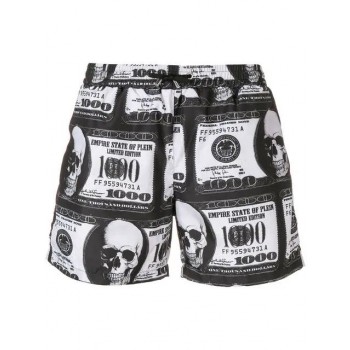 Philipp Plein Dollar Bill Print Swim Shorts Men 02 Balck Clothing In Stock