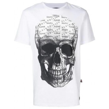 Philipp Plein Skull Print T-shirt Men 01 White Clothing T-shirts Usa Discount Online Sale